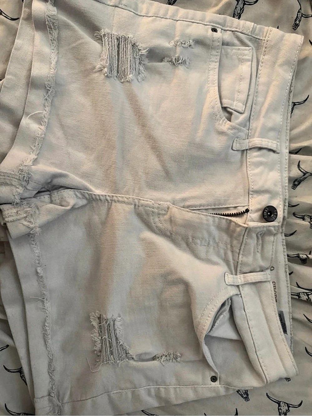 White Denim Short